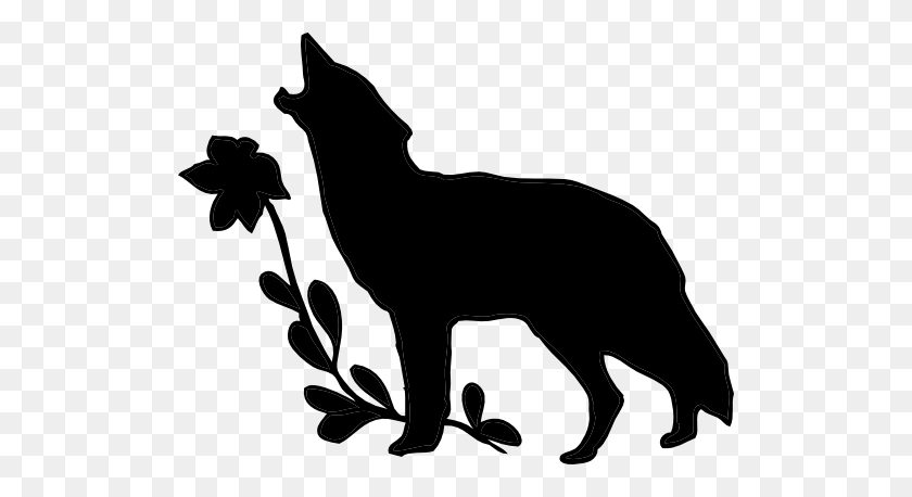512x398 Wolf Silhouette Clip Art Animals - German Shepherd Clipart Black And White