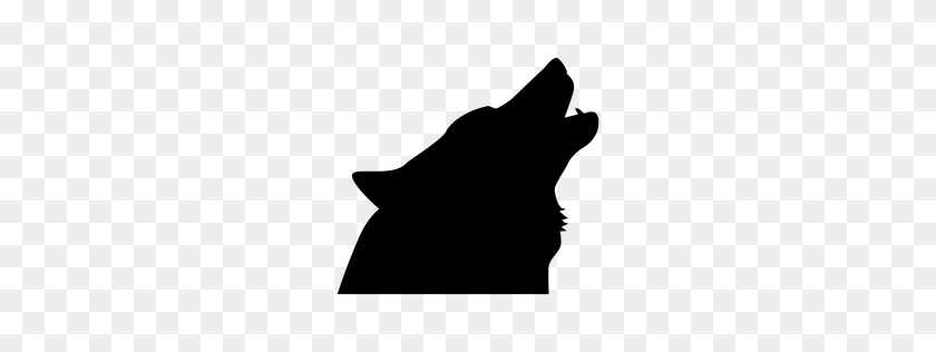 256x256 Wolf Vector Emblem - Wolf Howling PNG