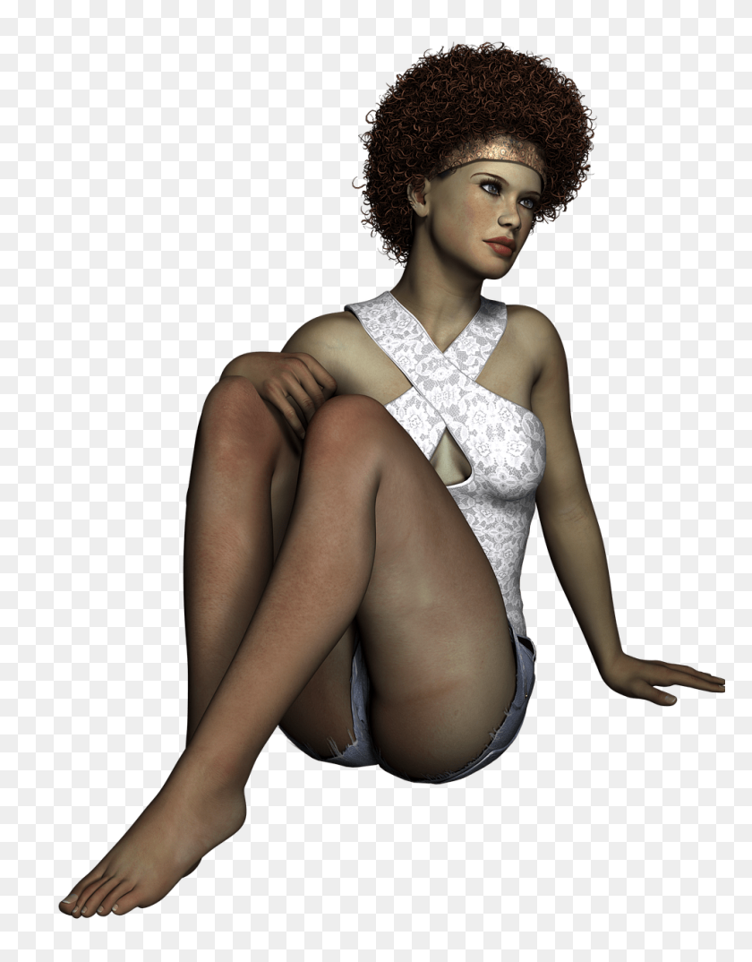 984x1280 Женщина Афро Прическа Прозрачный Png - Женская Модель Png