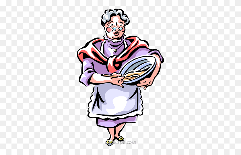 304x480 Woman Baking Royalty Free Vector Clip Art Illustration - Baking Clipart