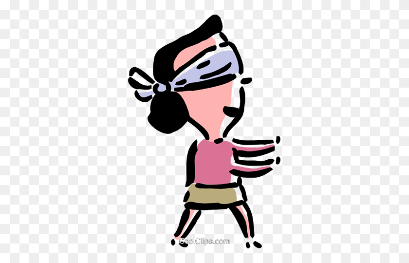 313x480 Woman Blindfolded Royalty Free Vector Clip Art Illustration - Blindfold Clipart
