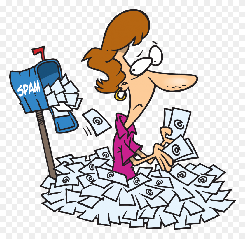 2000x1951 Woman Buried Under Spam Mail - Spam Clipart