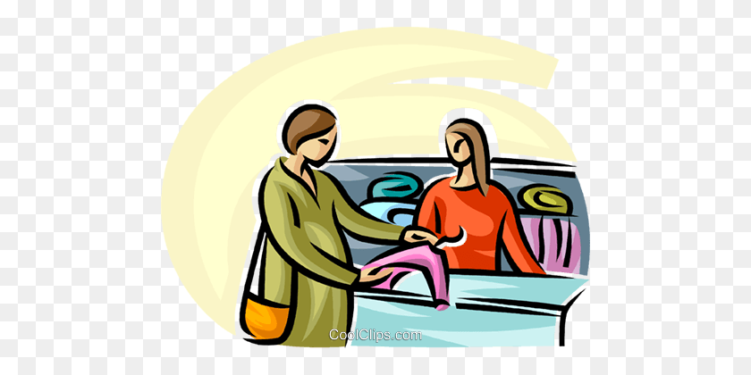 480x360 Woman Buying Maternity Clothes Royalty Free Vector - Manger Scene Clipart