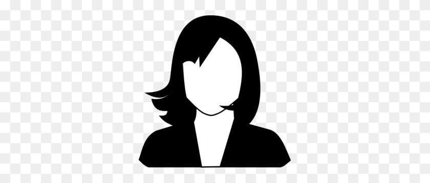297x298 Woman Clip Art Black And White - Girl Face Clipart