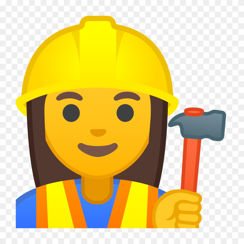 1024x1024 Woman Construction Worker Icon Noto Emoji People Profession - Construction Worker PNG