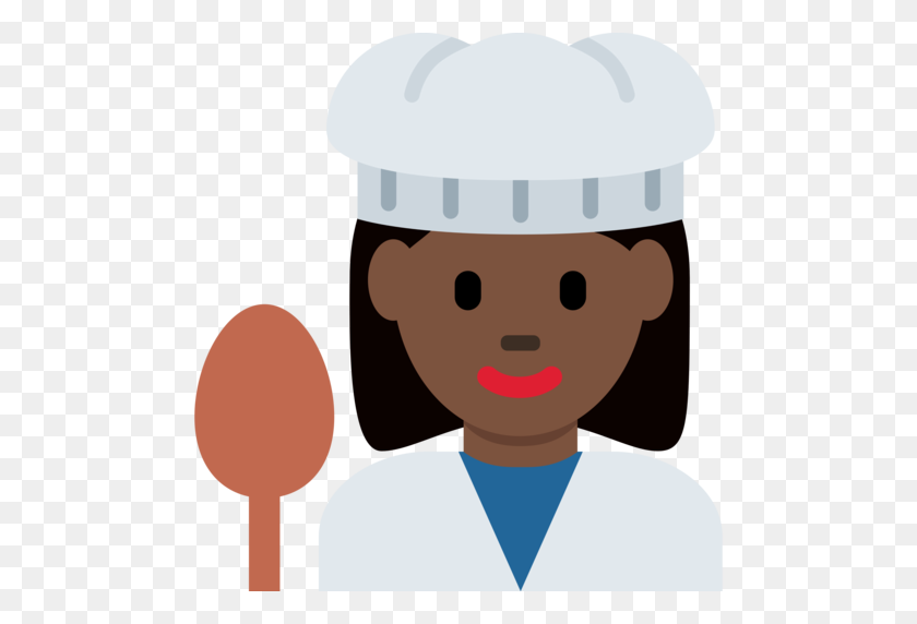 512x512 Woman Cook Dark Skin Tone Emoji - Woman Cooking Clipart