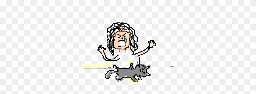 300x250 Woman Crying Over Her Dead Cat Drawing - Woman Crying Clipart
