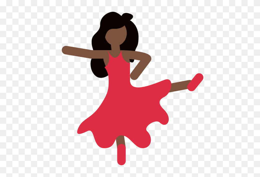 512x512 Женщина Танцует Смайлики С Темным Оттенком Кожи Значение И Картинки - Танцы Смайлики Png
