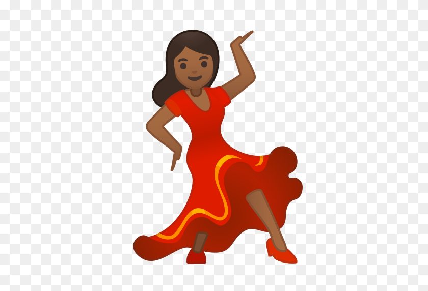 512x512 Woman Dancing Emoji With Medium Dark Skin Tone Meaning - Dancing Emoji PNG