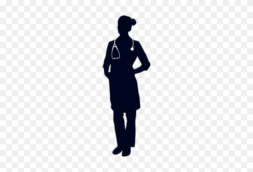 512x512 Mujer Médico De La Silueta - Médico Png