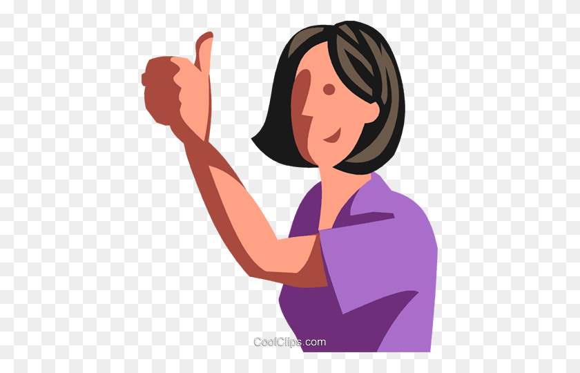 429x480 Woman Giving The Thumbs Up Royalty Free Vector Clip Art - Thumbs Up Clipart PNG