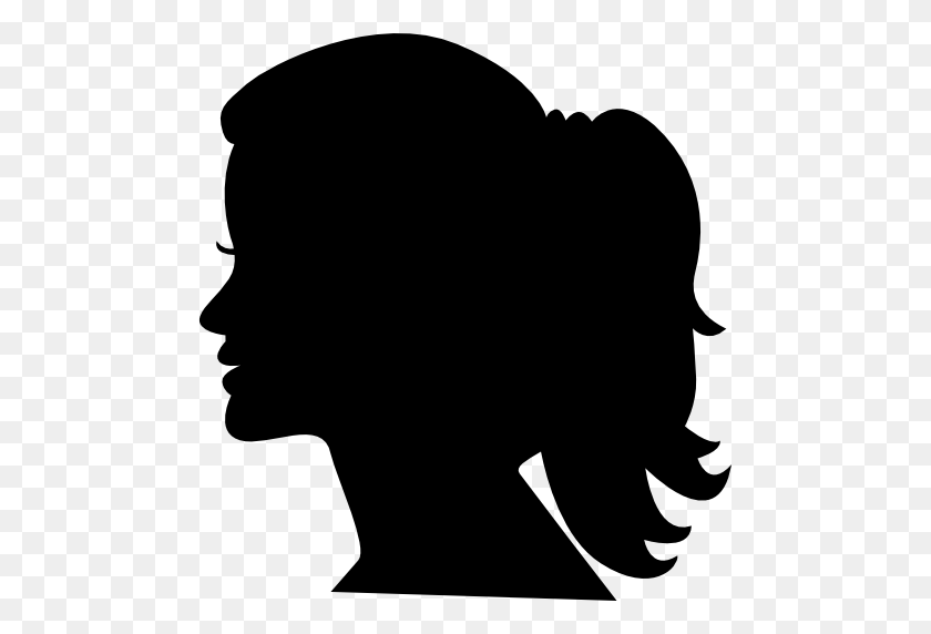 512x512 Woman Head Side Silhouette - Head PNG