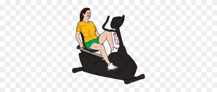 282x297 Woman On Exercise Bike Clip Art - Workout Clipart Images