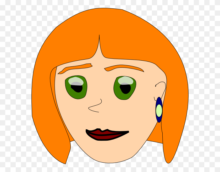 600x598 Woman Orange Hair Clip Art - Forehead Clipart