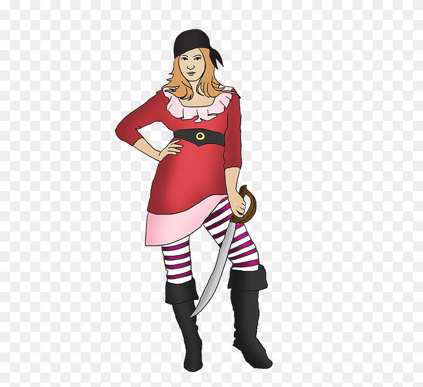 403x709 Woman Pirate Clipart - Pirate Clip Art