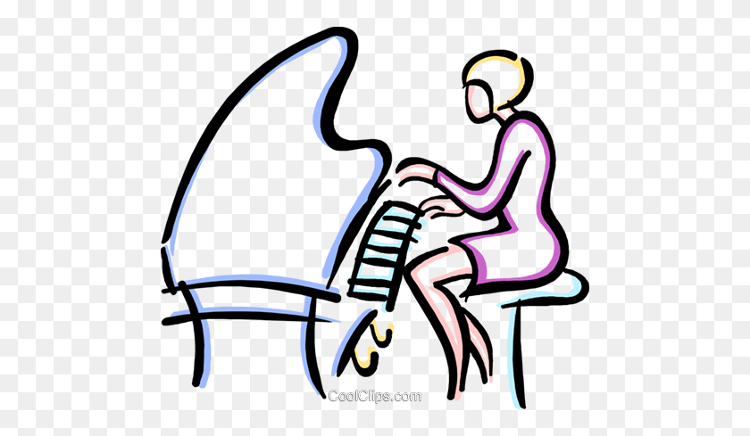 480x429 Woman Playing Piano Clipart Free Clipart - Piano Images Clip Art