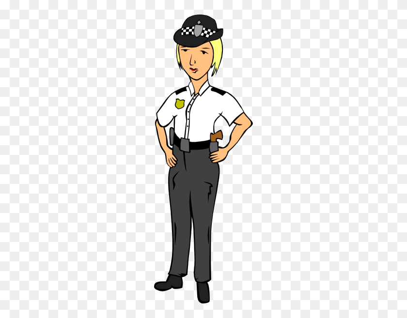 204x597 Woman Police Officer Clip Art Free Vector - Police Station Clipart