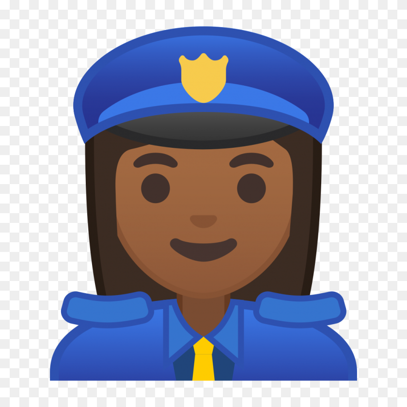 1024x1024 Woman Police Officer Medium Dark Skin Tone Icon Noto Emoji - Police Woman Clipart