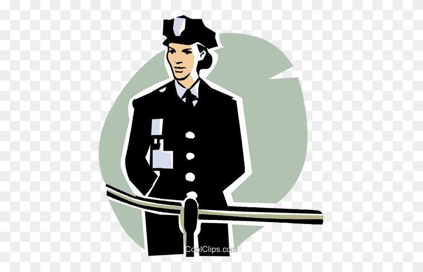 447x480 Mujer Oficial De Policía Royalty Free Vector Clipart Illustration - Police Clipart
