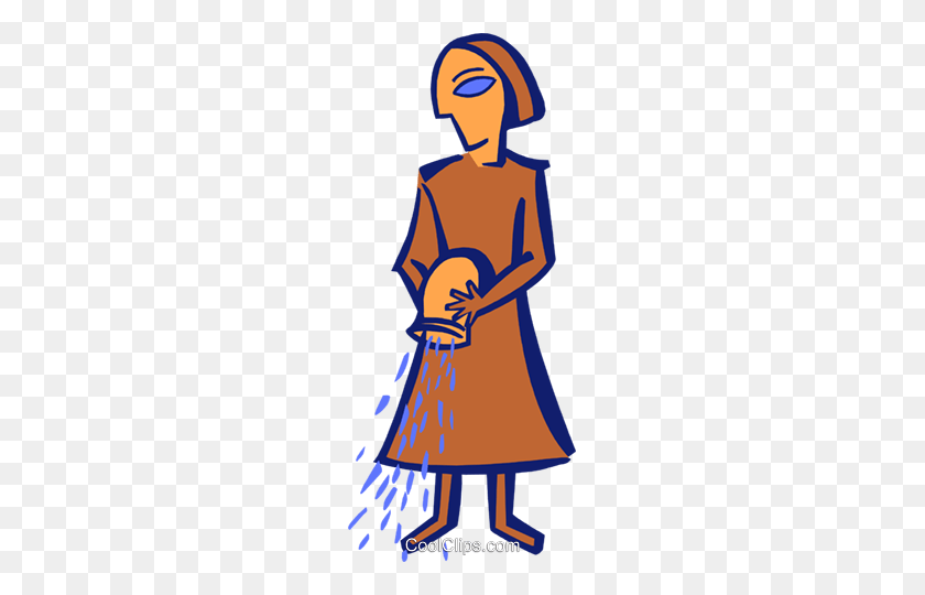 207x480 Woman Pouring Water Royalty Free Vector Clip Art Illustration - Pouring Water Clipart
