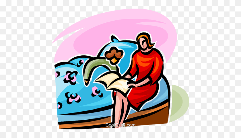 480x421 Woman Reading A Story To Her Child Royalty Free Vector Clip Art - Story Clipart