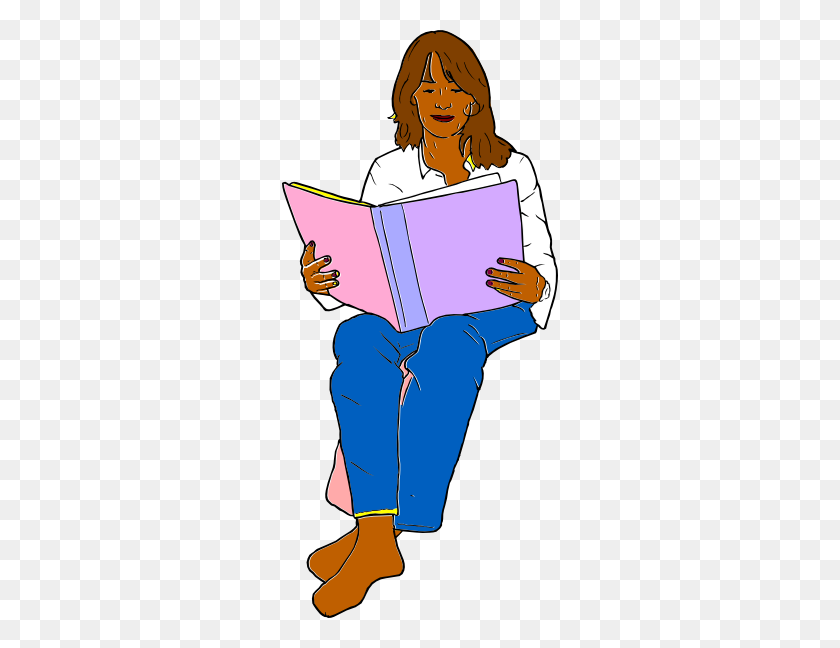 276x588 Женщина, Читающая Детские Книги Картинки - Человек, Читающий Клипарт