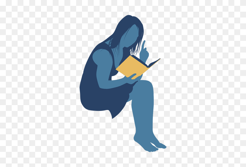512x512 Woman Reading Book Silhouette - Book Silhouette PNG