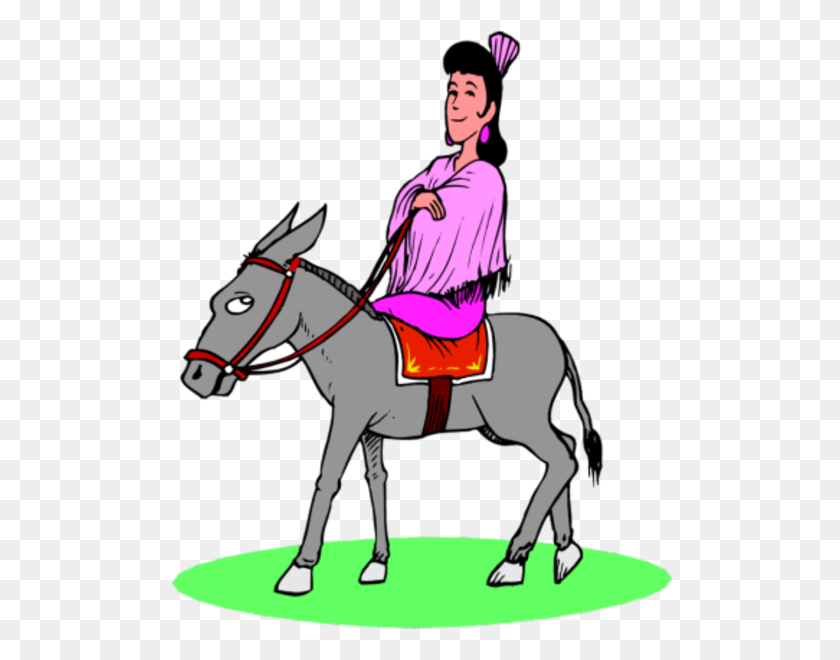 504x600 Woman Riding Donkey Free Images - Ride Clipart