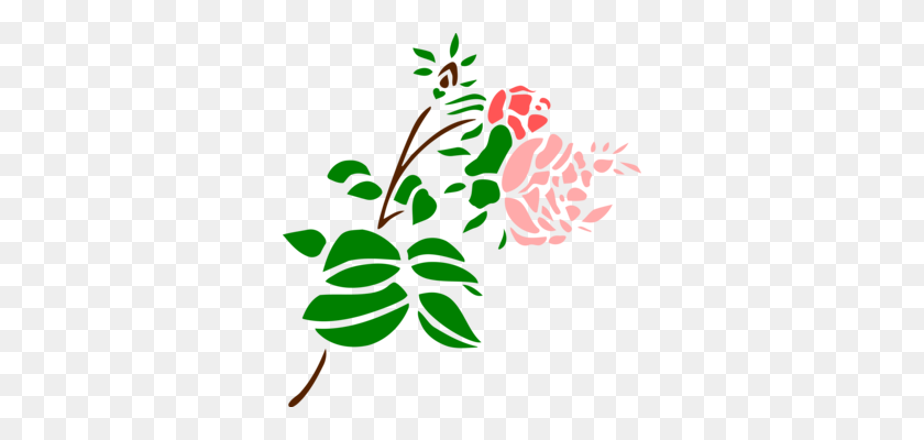 326x340 Woman Rose Drawing - Rose Vine Clipart