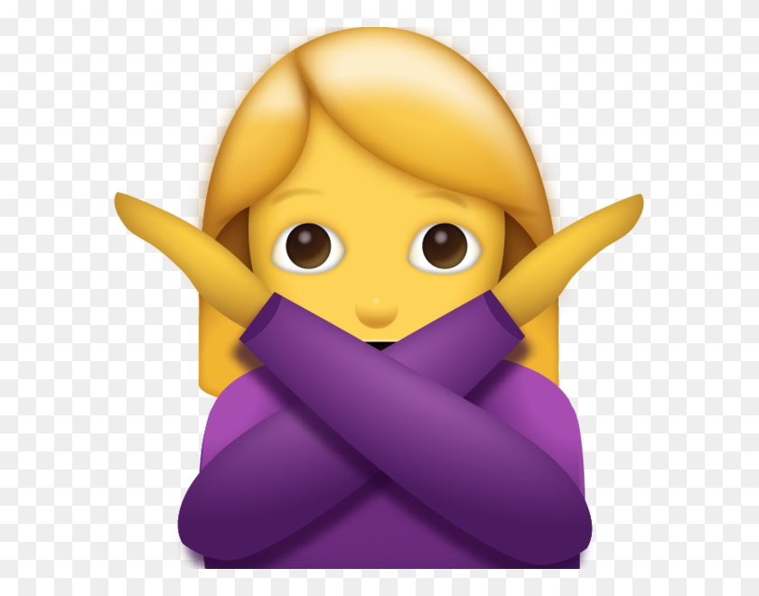 587x600 Mujer Decir No Emoji - No Emoji Png