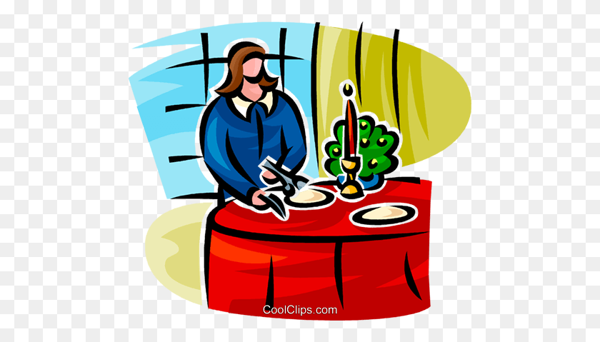 480x419 Woman Setting The Table Royalty Free Vector Clip Art Illustration - Setting The Table Clipart