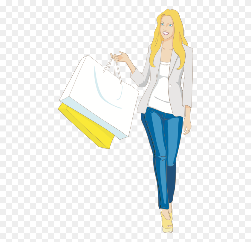 453x750 Woman Shopping Female Fashion - Shopper Clipart