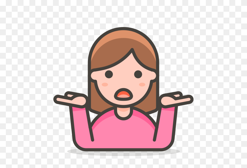 512x512 Woman, Shrugging Icon Free Of Free Vector Emoji - Shrugging Shoulders Clipart