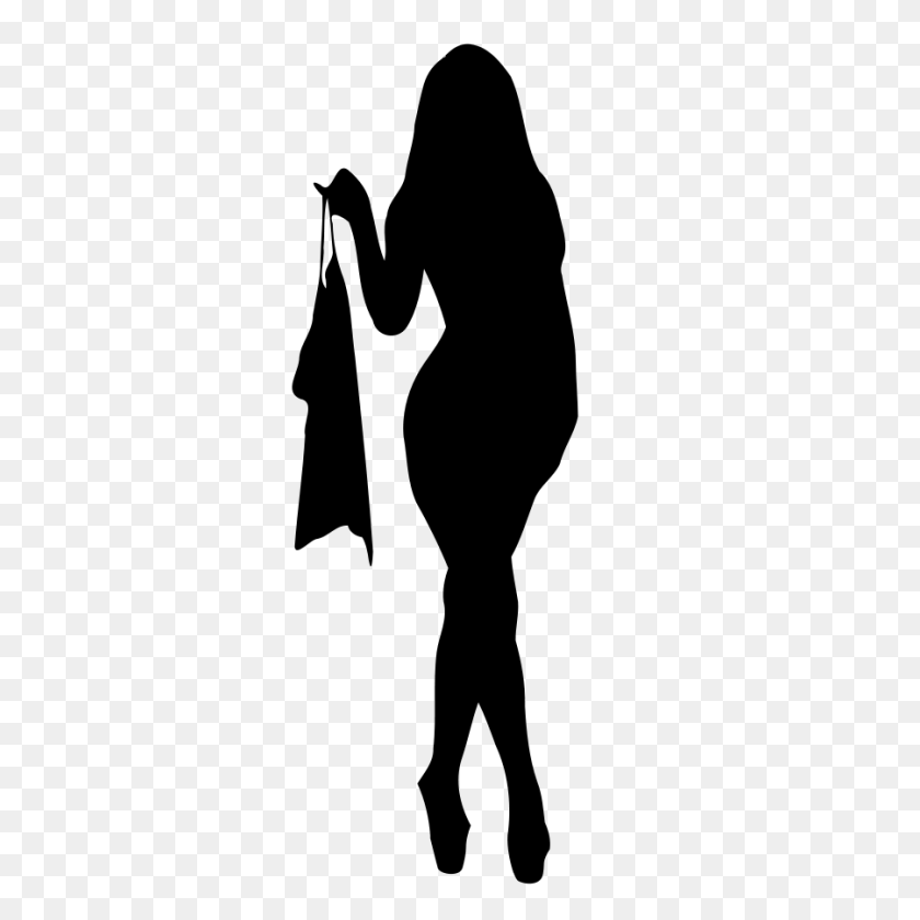 900x900 Woman Silhouette Clip Art Look At Woman Silhouette Clip Art Clip - Girl Clipart Black And White