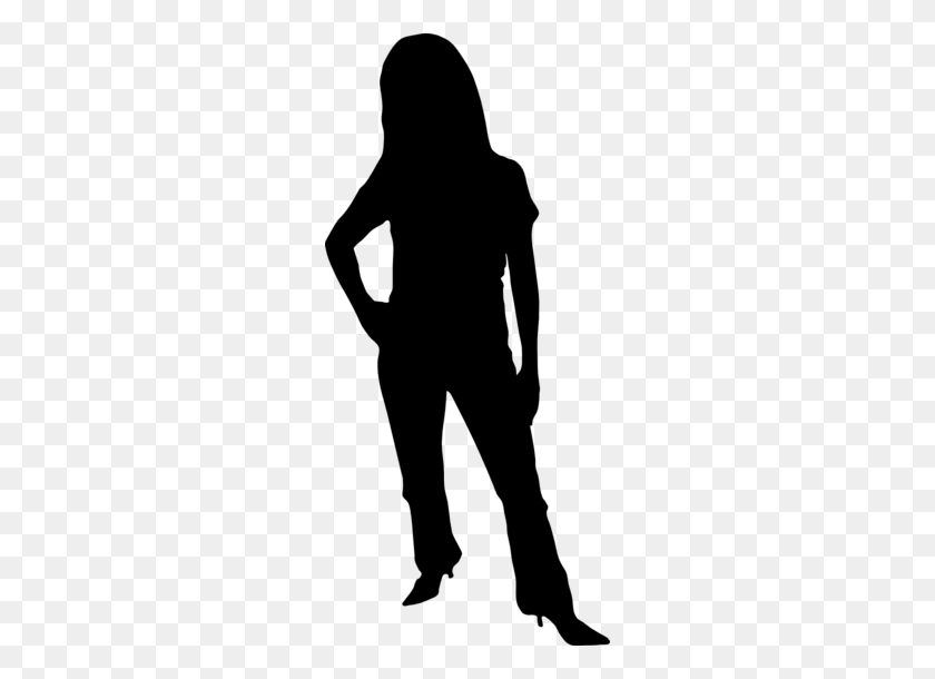 256x550 Woman Silhouette Clipart - Model Silhouette PNG