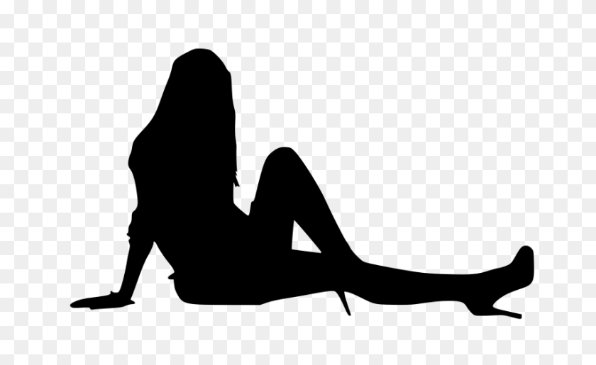 850x496 Woman Silhouette Png - Girl Sitting PNG