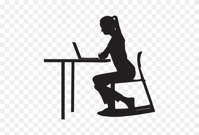 512x512 Сидящая Женщина - Люди Сидящие За Столом Png