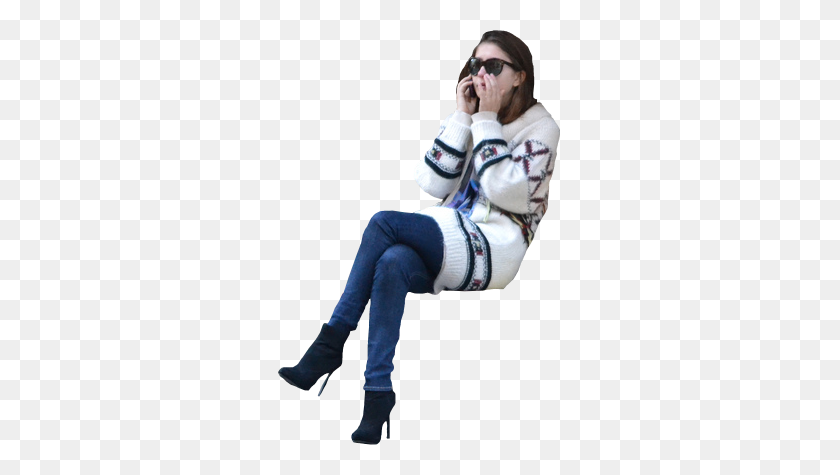 415x415 Woman Sitting And Using A Cell Phone Immediate Entourage - People Sitting PNG