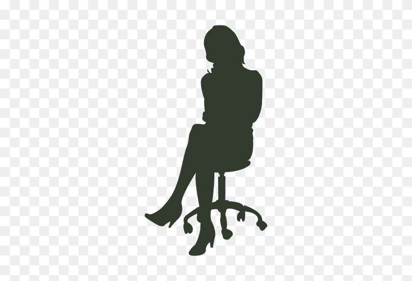 512x512 Mujer Sentada En Silla De Trabajo - Sentado Png