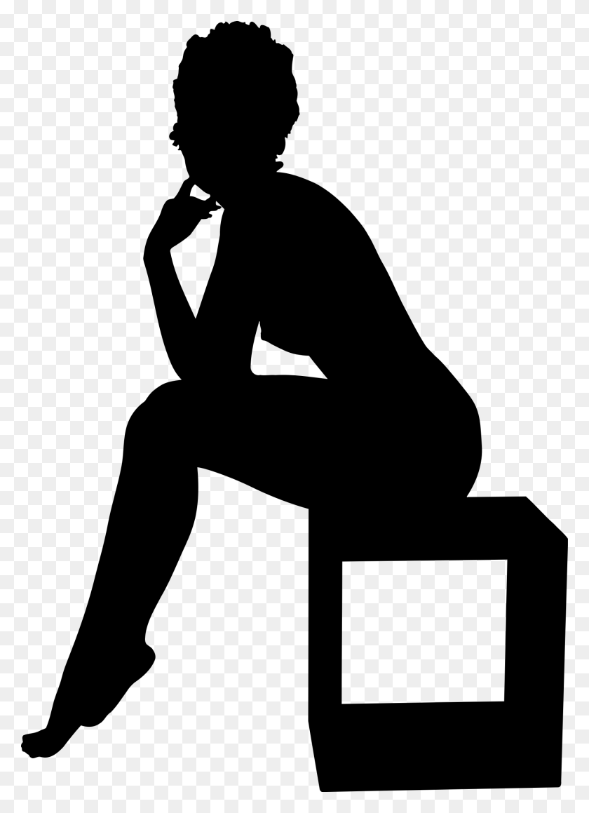 1702x2400 Woman Sitting On A Box Icons Png - Woman Sitting PNG