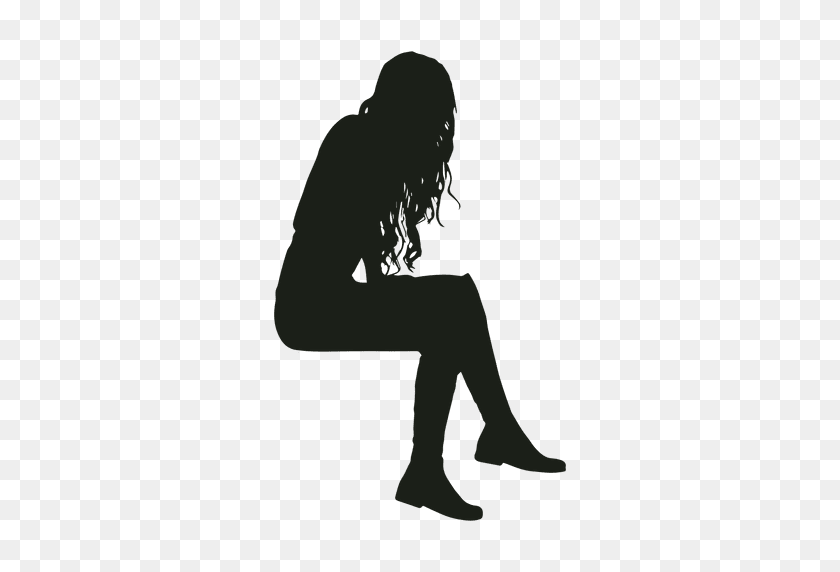 512x512 Woman Sitting Silhouette Sitting Silhouette - Sitting PNG