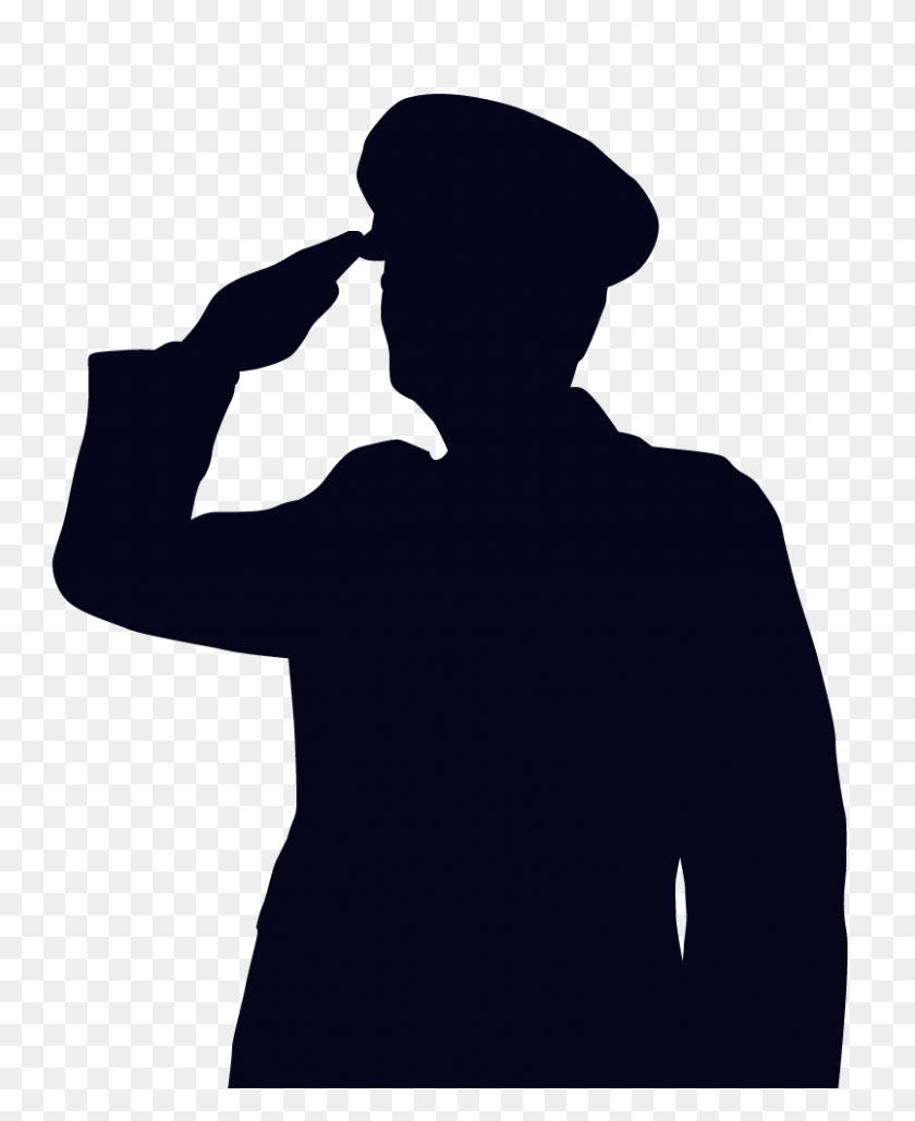 805x1001 Woman Soldier Salute Silhouette - Ww2 Soldier Clipart
