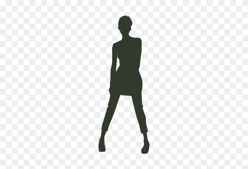 512x512 Woman Standing Pose Silhouette - Woman Standing PNG