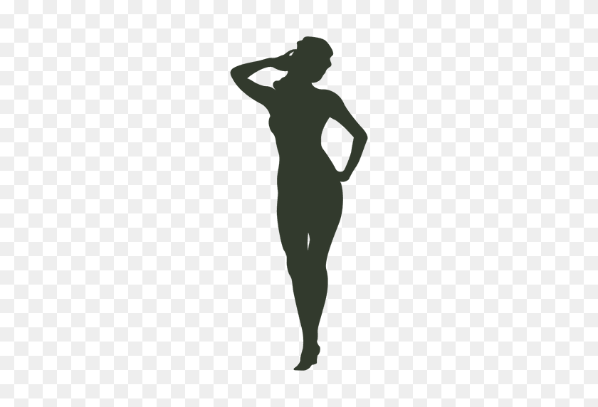 512x512 Woman Standing Poseing Silhouette - Human Figure PNG