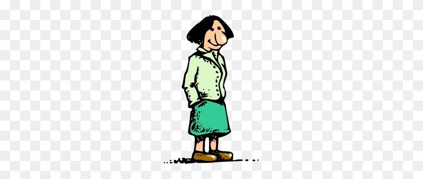 189x296 Mujer De Pie Sonriendo Clipart De Dibujos Animados - Stand Up Clipart