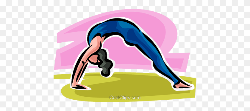 480x312 Woman Stretching Royalty Free Vector Clip Art Illustration - Stretching Clipart