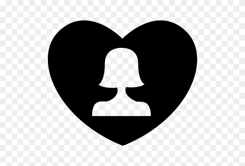 512x512 Silueta De Mujer Superior En Un Icono De Corazón Png - Silueta De Corazón Png