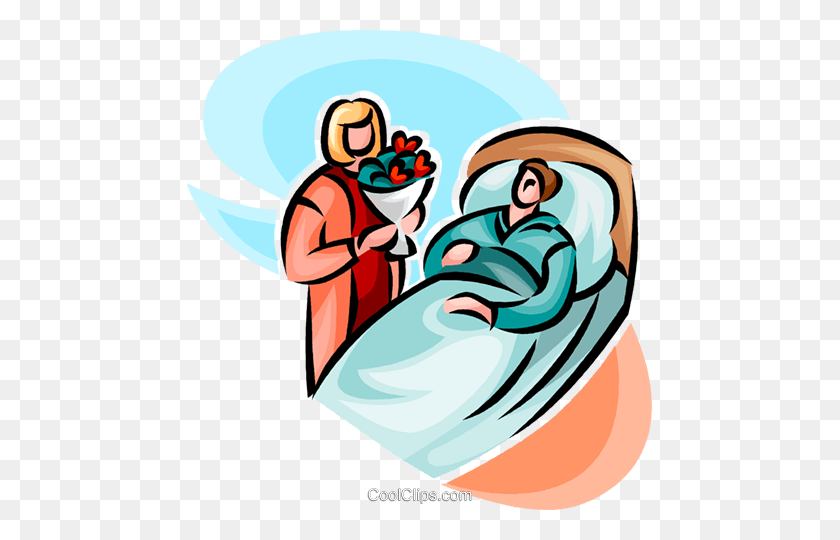 465x480 Woman Visiting Hospital Royalty Free Vector Clip Art Illustration - Hospital Clipart Free