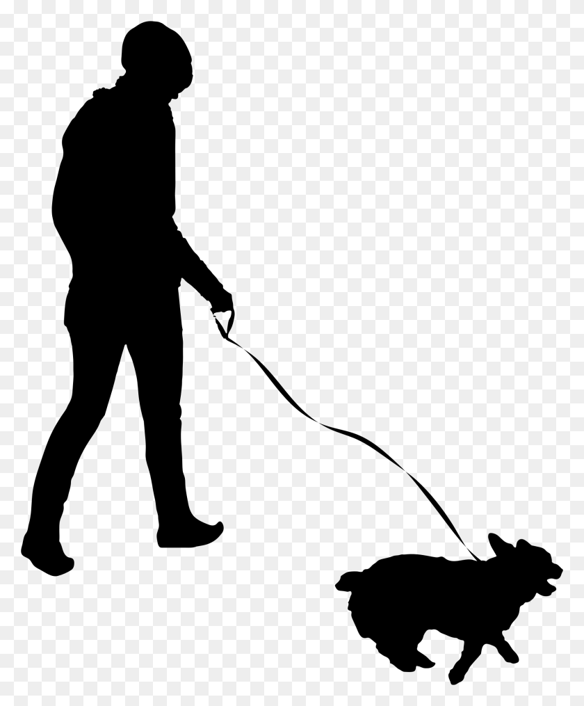 1818x2226 Woman Walking Dog Silhouette Icons Png - Woman Walking PNG