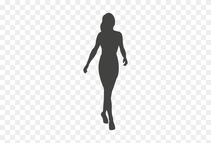 512x512 Woman Walking Fast Silhouette - Woman Walking PNG